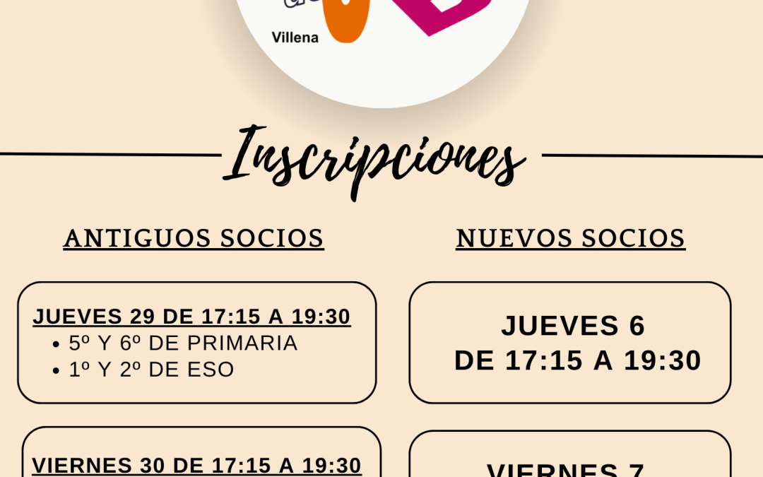 INSCRIPCIONES CURSO 2022-23