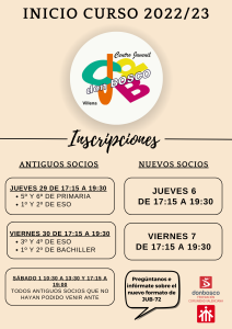 INSCRIPCIONES CURSO 2022-23